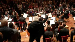Dirigent tijdens een uitvoering van The Bach Orchestra of the Netherlands