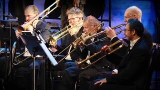 Koperblazers van The Bach Orchestra of the Netherlands tijdens een uitvoering