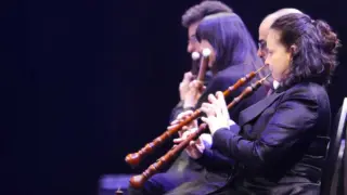 Houtblazers van The Bach Orchestra of the Netherlands tijdens een uitvoering