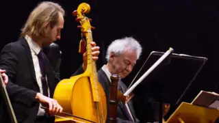 Musici van The Bach Orchestra of the Netherlands tijdens een uitvoering